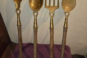 Mid Century French brass kitchen utensils