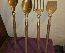 Mid Century French brass kitchen utensils