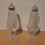Vintage Lismore Waterford Crystal salt and pepper set. Silver tops Image 3