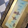 Antique pair of ornate handcarved frames with signed yacht scene watercolours Image 3
