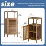 Bathroom Cabinet, Bamboo Floor Cabinet Free Standing, 4 Tier Sofa Side Storage Cupboard for Living Room Kitchen Bedroom, Walnut Image 2