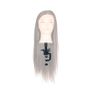 18" Hairdressing Training Head Real Human Hair Brown Long Hair Practice Head with Clamp Image 2
