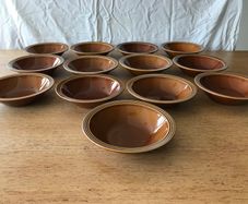 13 New Hornsea Heirloom Brown Pottery Dessert Bowl