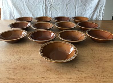13 New Hornsea Heirloom Brown Pottery Dessert Bowl