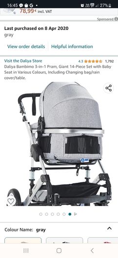 Pram 3 in 1 High quality. Perfect condition