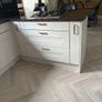 kitchen units from in-house panelling centre in alderley cashmere and navy blue Image 2