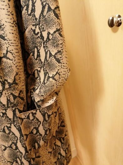 Women's Faux Suede Snake Print Coat Size M