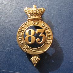 County of Dublin Glengarry cap badge.Brass.Victorian crown.