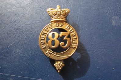 County of Dublin Glengarry cap badge.Brass.Victorian crown.