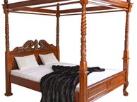 main image for ad 4-Poster Bed  Elegant French Mahogany 4-Poster Bed  Timeless Beauty &amp; Comfort