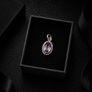 925 Vintage Sterling Silver Amethyst Pendant Image 2