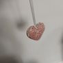 Decorative Heavy Solid  Glass and Ceramic Heart on a ribbon Image 5