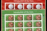 2002 Ireland Introduction of the Euro Currently Commemorative Stamp Sheetlets Plate 1A1A1A1A Fine Used with Dublin CDS cancel of 17th September 2002 (First day of issued) on envelope extract.