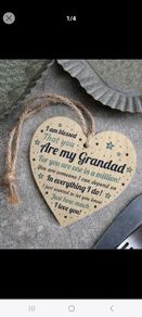 Bnwt grandad wooden heart
