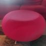 Red sofa and footstool Image 4
