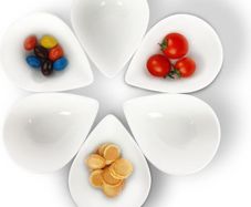 Six Dessert bowls - White. Brand new