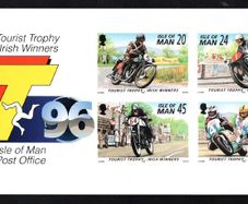 1996 Isle of Man Tourist Trophy Irish Winners Motorcycle Races Commemorative Stamps Presentation Pack
