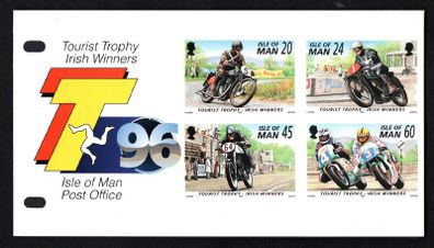 1996 Isle of Man Tourist Trophy Irish Winners Motorcycle Races Commemorative Stamps Presentation Pack