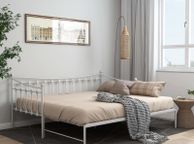 main image for ad Pull-out Sofa Bed Frame White Metal 90x200 cm