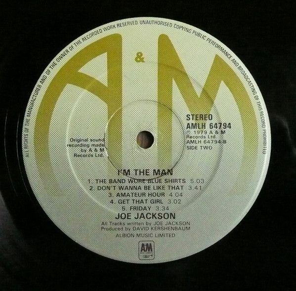 Joe Jackson  I'm The Man Irish and