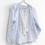 Pre Owned River Island Light Blue Boho Lace Trim Blouse Image 2