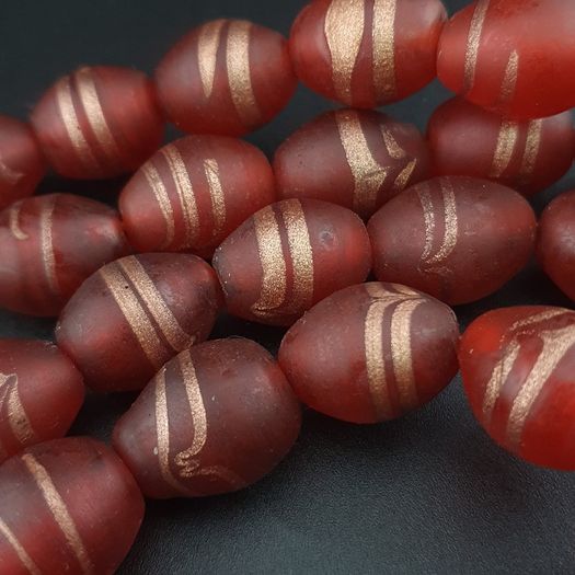 Vintage Venetian Style Aventurine Glass Beads Necklace Strand 18 inches