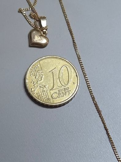 Vintage 18ct Gold Chain with Heart Pendant Hallmarked 42cm