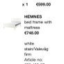 HEMNES bed frame with mattress Image 7