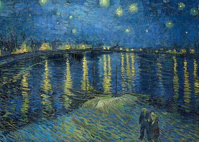 Vincent Van Gogh - Starry Night Over the Rhone - Rare Mini Print/Poster