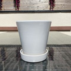 Pot with attached saucer