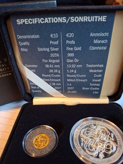 irish gold and silver proof coin set