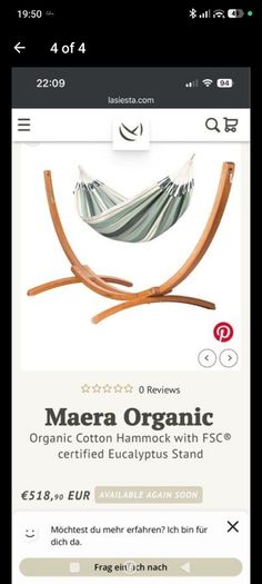 Hammock with wooden stand
