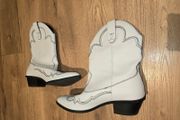Bershka White Western Cowboy Boots