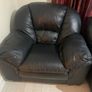 Black leather armchairs x2 perfect condition Image 2