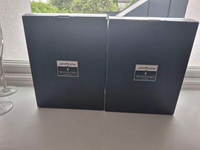 John Rocha Geo Crystal White Wine Glasses x 4