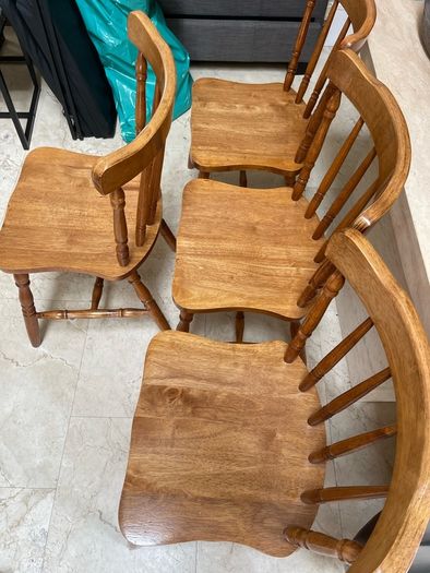 4 x Beautiful Sturdy Wooden Kitchen Dining Chairs - Can Deliver