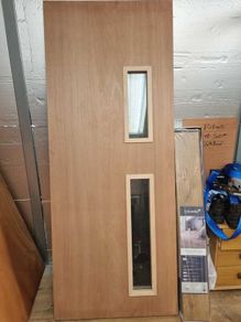 Wire glass door 2 panel
