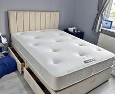 New Stylish Double 4ft, 4ft6, King 5ft And 6ft Superking Sizes Divan Beds Instock. Drawers And Optional Tufted Mattresses Available. Free Delivery