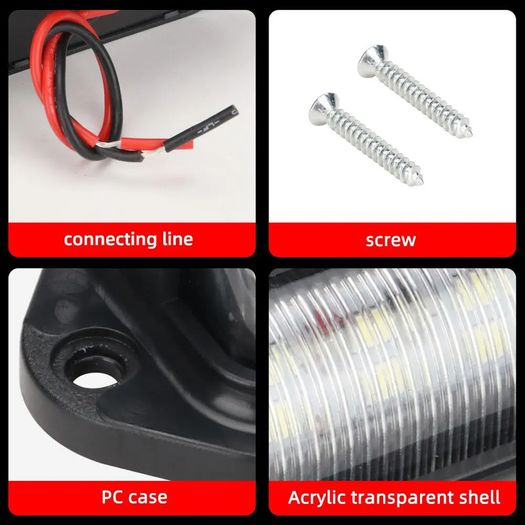 Truck Side Marker Lights 6 LED Bulbs 12V 24V For SUV Truck Trailer Van Tag Step Lamp Motorcycle Signal Lamp Universal