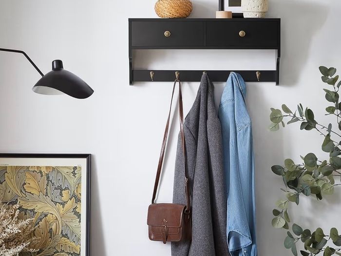 Wall coat rack wall shelf storage unit hall hallway