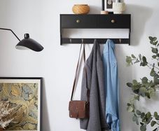 Wall coat rack wall shelf storage unit hall hallway