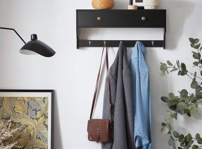 Wall coat rack wall shelf storage unit hall hallway