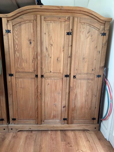 Pair of Solid Pine Corona Wardrobes