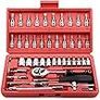 EGOFINE 46 Pieces 1/4" Drive Socket Set&Tool Sets, Ratchet Wrench Set with Bit Socket Set Metric and Extension Bar for DIY, Car Repair and Household with Storage Case Image 5