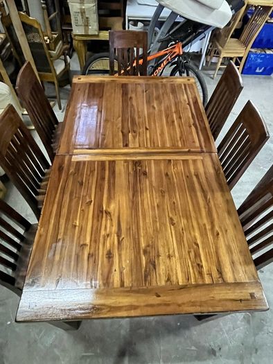 Solid Wood Dining Table & 8 Chairs