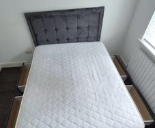 Queen size bed frame with storage and mattress