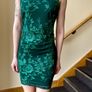 Quiz Emerald Green Sequin Floral Midi Dress | Size 10 Image 5