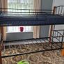 Metal & Wood Single Bunk Bed Image 3