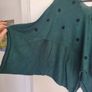 Forest Green Crea, V-Neck Knit, Handkerchief Hem, One Size Image 3