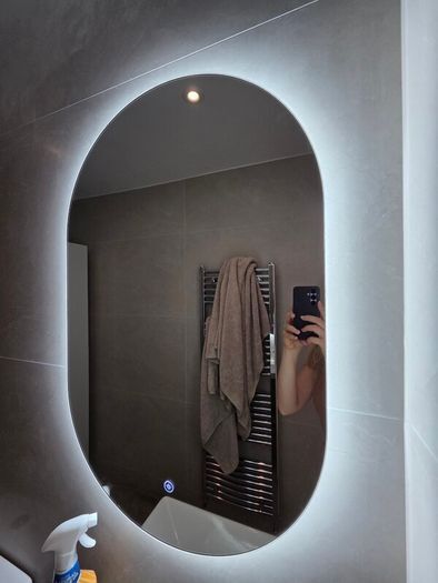 Modern LED Colour Changing Bathroom Mirror 800 x 500mm with 2 tiny black marks